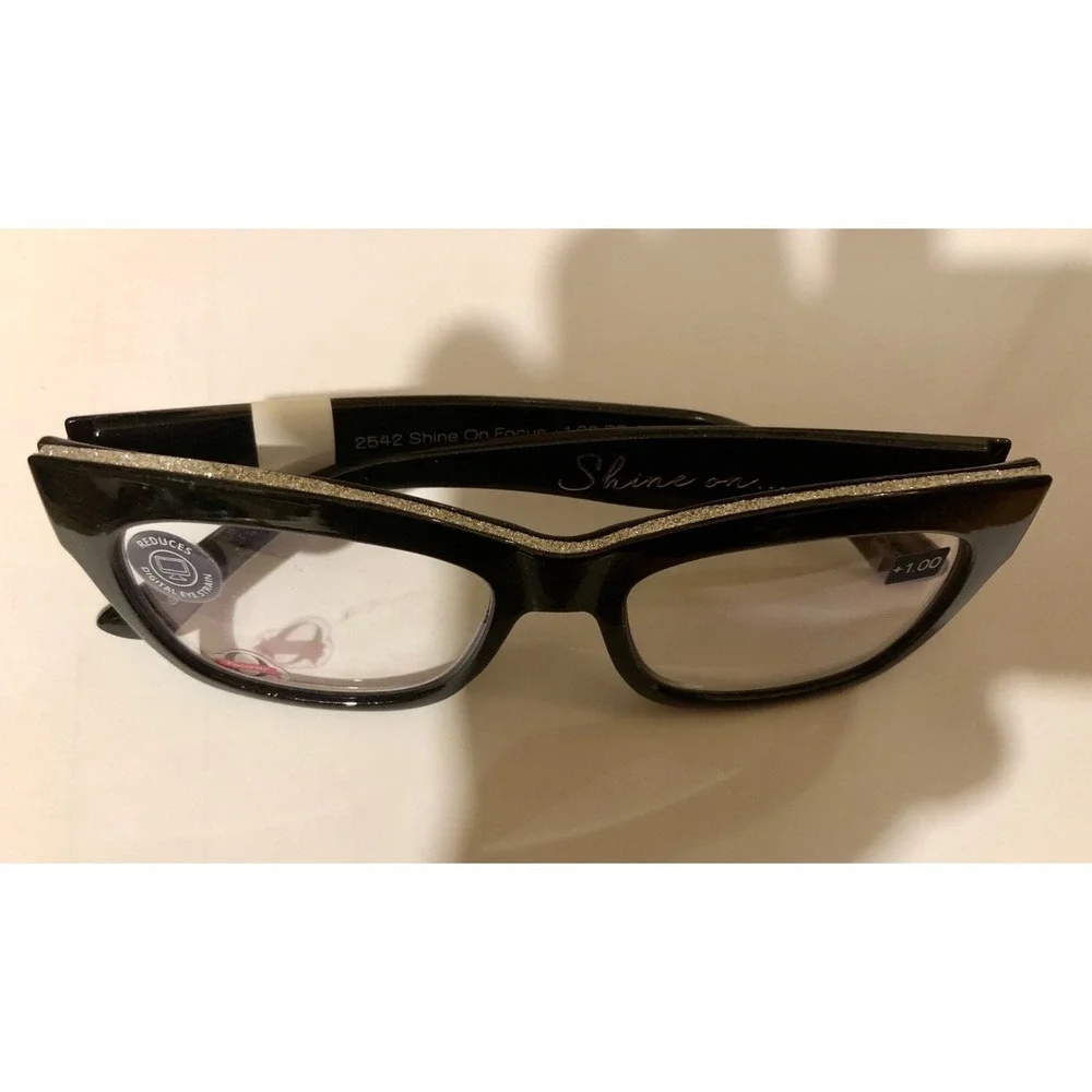 NEW Peepers Black‎ Shine On Oprah Favorite Readers +1.00